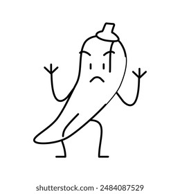 pepper vegetable character line icon vector. pepper vegetable character sign. isolated contour symbol black illustration