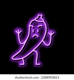pepper vegetable character neon light sign vector. pepper vegetable character illustration