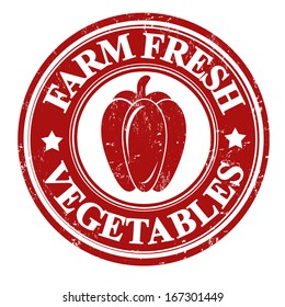 Pepper vegetable grunge rubber stamp or label on white, vector illustration