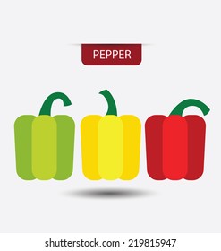 pepper, vegetables vector illustration