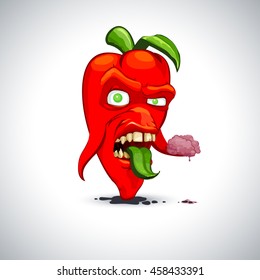 Pepper Zombie Holding Brain Vector Illustration Stock Vector (Royalty ...
