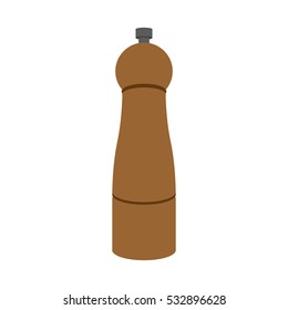 Pepperbox pepper mill isolated. Accessory for spices. Cutlery to eat on white background