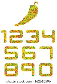 Pepper-colored number set. EPS8.