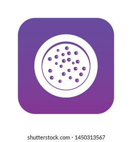 Peppercorns on a plate icon digital purple for any design isolated on white vector illustration