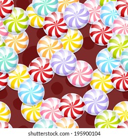 Peppermint candies seamless background.