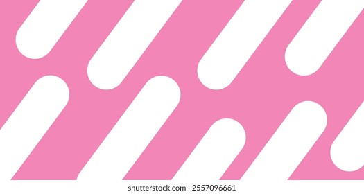 Peppermint candy cane diagonal stripes seamless pattern, stripes in pink background in vector .