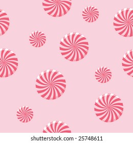 Peppermint Candy Seamless Background - vector illustration