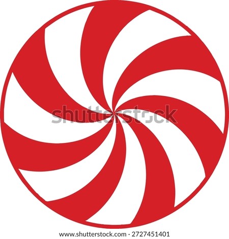 Peppermint Candy Swirl Red White Circle Icon