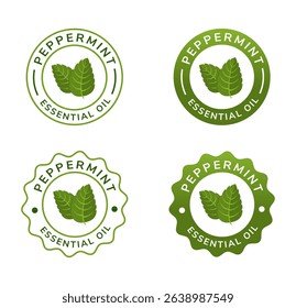 peppermint essential oil white and green color. natural ingredient for cosmetic or medical.
