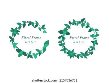 Peppermint floral frame banner vector