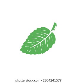 Menta de pimienta. Icono de la hoja verde de la Fábrica de la Moneda. Plantas medicinales y hierbas picantes. Ilustración del vector
