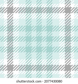 Peppermint and grey plaid. Seamless vector check pattern suitable for fashion, home decor and stationary.