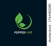 Peppermint leaf logo inspiration concept design on black background design