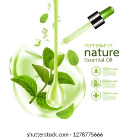 Peppermint leaf, Nature Essential oil 