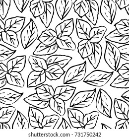 Peppermint leaf vector illustration. Doodle style. Design icon, print, logo, symbol, decor, textile, paper.