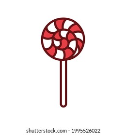 Peppermint lollipop candy clipart cartoon vector illustration