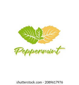 Peppermint Mint leaves logo design inspiration