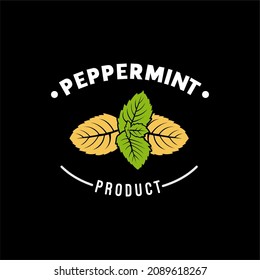 Peppermint Mint leaves logo design inspiration