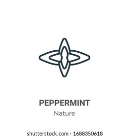 Peppermint outline vector icon. Thin line black peppermint icon, flat vector simple element illustration from editable nature concept isolated stroke on white background