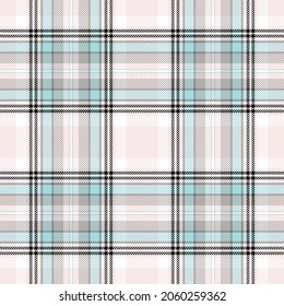 Peppermint and pale pink plaid. Seamless vector check pattern suitable for fashion, home decor and stationary.