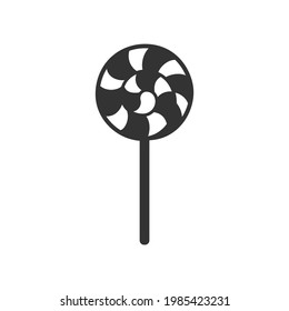 Peppermint round lollipop silhouette icon clip art vector illustration