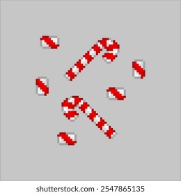 Peppermint sticks, pixel art food