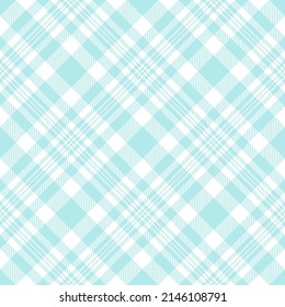Pfefferminz und weißes Diagonalplaid. Nahtlose Vektortartan-Muster, geeignet für Mode, Heimeinrichtung und stationär.
