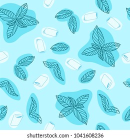 Peppermints Candy Seamless Vector Pattern.