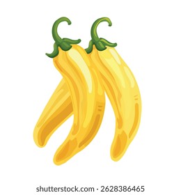 pepperoncini 2D flat vector illustration icon, isolated on a white background.