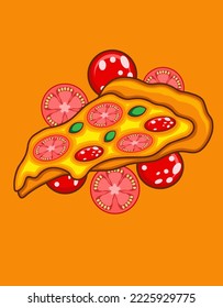 Pepperoni is always a pleasant and wonderful choice. This image has a wide range of applications - both illustration and logo.