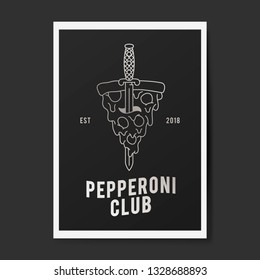 Pepperoni club pizza logo vector