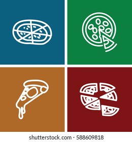 pepperoni icons set. Set of 4 pepperoni outline icons such as 