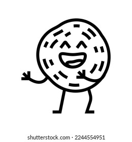 pepperoni meat character line icon vector. pepperoni meat character sign. isolated contour symbol black illustration