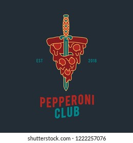 Pepperoni pizza design vector