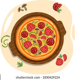 Pepperoni Pizza Vier-Käse-Pizza