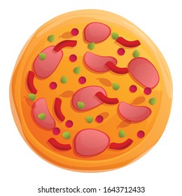 Icono de pizza de Pepperoni. Dibujo de pizza de pepperoni icono vector de diseño web aislado en fondo blanco