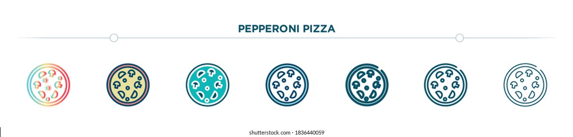 pepperoni pizza icon designed in gradient, filled, two color, thin line and outline style. vector illustration of pepperoni pizza vector icons. can be used for mobile, ui, web
