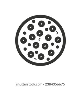 Pepperoni Pizza Icon on White Background - Simple Vector Illustration