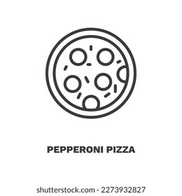 pepperoni pizza icon. Thin line pepperoni pizza icon from restaurant collection. Outline vector isolated on white background. Editable pepperoni pizza symbol can be used web and mobile