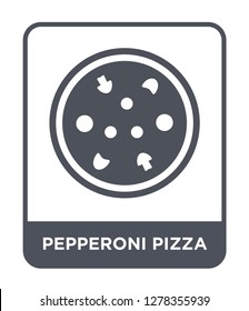 pepperoni pizza icon vector on white background, pepperoni pizza trendy filled icons from Bistro and restaurant collection, pepperoni pizza vector illustration