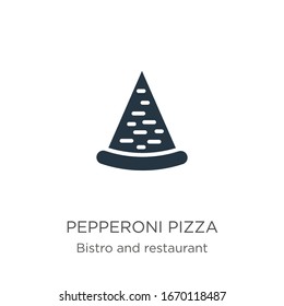 Pepperoni pizza icon vector. Trendy flat pepperoni pizza icon from bistro and restaurant collection isolated on white background. Vector illustration can be used for web and mobile graphic design, 