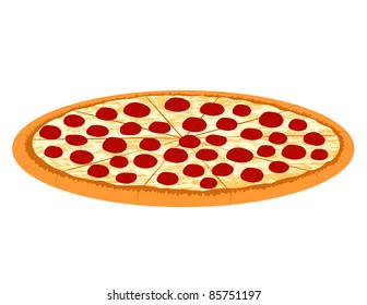 Pepperoni Pizza Illustration - Vector Illustration (JPEG version also available).