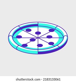 Pizza Pepperoni isométrica ilustración de icono vectorial