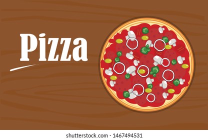 Pepperoni Pizza and Mushroom vector 