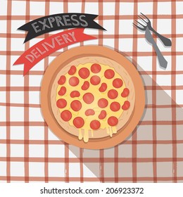 Pepperoni pizza on table