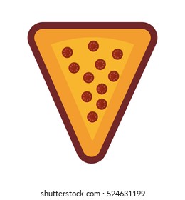 pepperoni pizza piece icon vector illustration graphic design