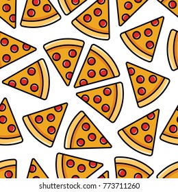 pepperoni pizza seamless pattern