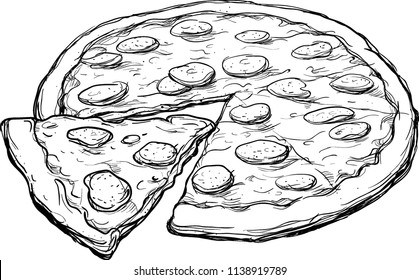 Pepperoni Pizza Sketch