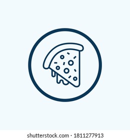 Icono de rebanada de pizza de Pepperoni. Esquema pepperoni pizza slage icono vector para el diseño web aislado en fondo blanco