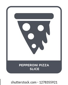 pepperoni pizza slice icon vector on white background, pepperoni pizza slice trendy filled icons from Bistro and restaurant collection, pepperoni pizza slice vector illustration